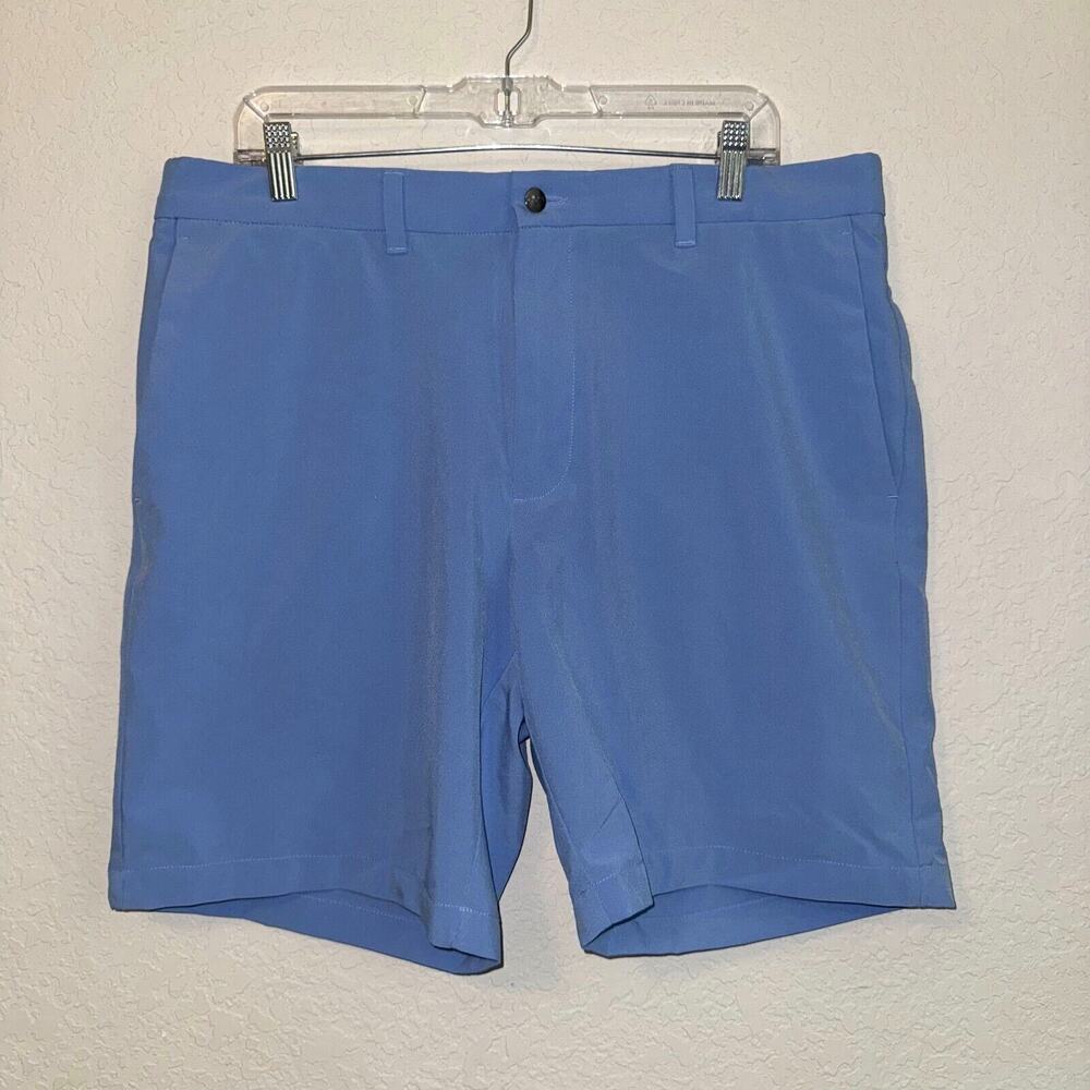Callaway Chino Shorts Men's 36 Blue Stretch Classic Performance Golf Zip Fly